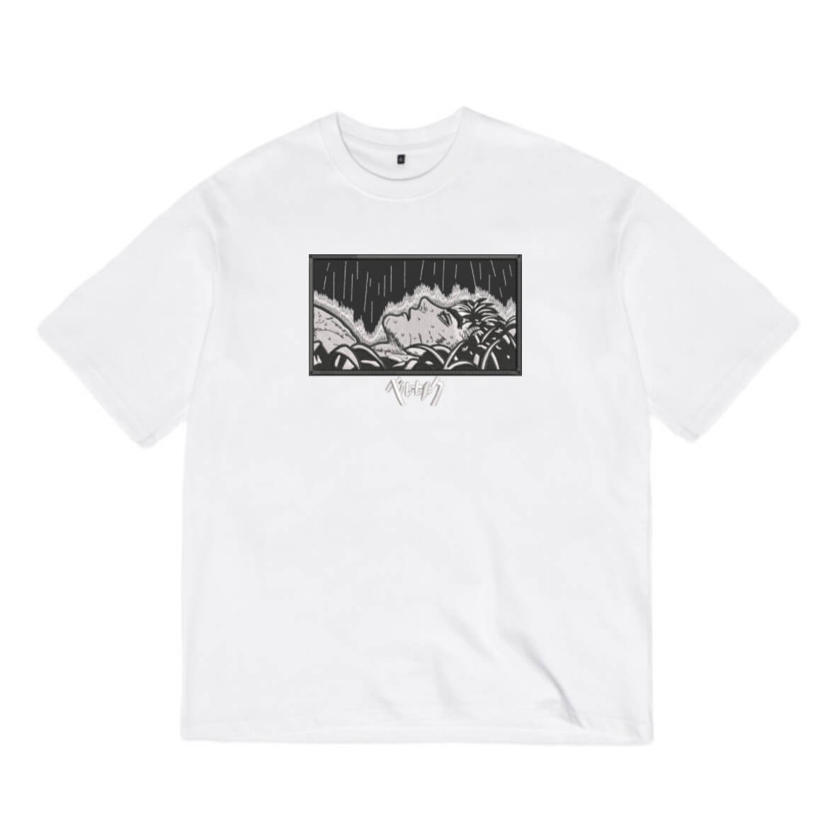 Escape into mystery with the Graphic Oversized T-Shirt