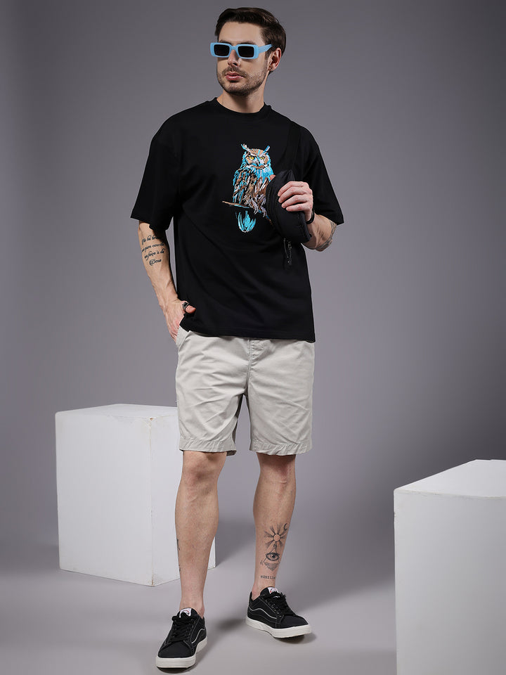 Owl Embroidered Premium Oversized Tee Crafted for Street Legends.