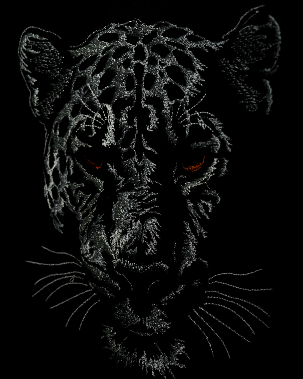 Black Panther Embroidered Oversized Tee