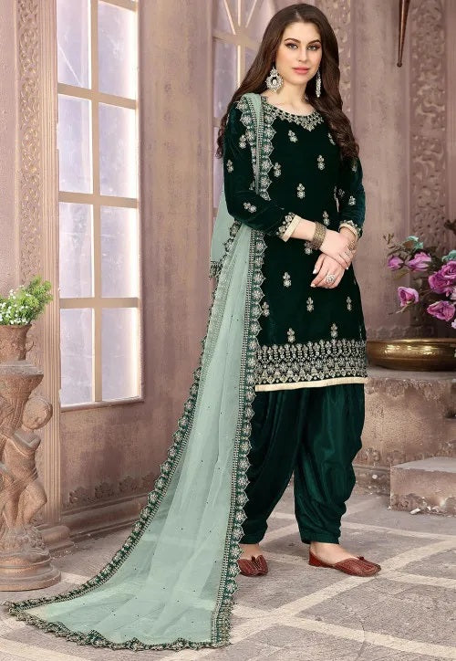 Velvet Kurti with Golden Embroidery with Rich Colors & Designs.